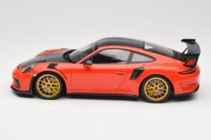 Porsche 911 991.2 GT3 RS Weissach Package Lava Orange Goldene Magnesium Felgen Minichamps 1:18 153068227 Metall – Bild 3 von 6