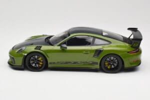 Porsche 911 991.2 GT3 RS Weissach Package Lizard Green Wording & Schwarze Magnesium-Felgen Minichamps 1:18 155068232 Metall – Bild 3 von 6