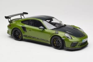 Porsche 911 991.2 GT3 RS Weissach Package Lizard Green Wording & Schwarze Magnesium-Felgen Minichamps 1:18 155068232 Metall – Bild 4 von 6