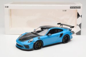 Porsche 911 991.2 GT3 RS Weissach Package Shark Blue Schwarze Magnesium Felgen Minichamps 1:18 153068224 Metall – Bild 6 von 6