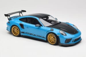 Porsche 911 991.2 GT3 RS Weissach Package Shark Blue Wording Goldene Magnesium Felgen Minichamps 1:18 153068237 Metall – Bild 4 von 6