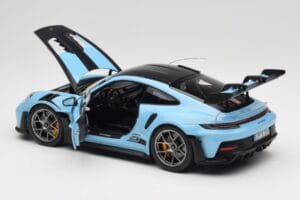 Porsche 911 992 GT3 RS Weissach Pack Gulf Blue Norev 1:18 187367 Metall – Bild 5 von 8
