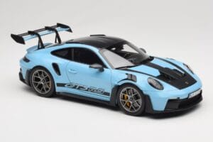 Porsche 911 992 GT3 RS Weissach Pack Gulf Blue Norev 1:18 187367 Metall – Bild 6 von 8