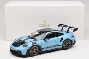 Porsche 911 992 GT3 RS Weissach Pack Gulf Blue Norev 1:18 187367 Metall – Bild 8 von 8