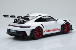 Porsche 911 992 GT3 RS Weiss Pyro Rot Norev 1:18 187352 Metall – Bild 3 von 8