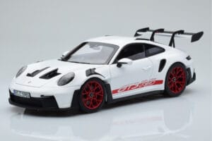 Porsche 911 992 GT3 RS Weiss Pyro Rot Norev 1:18 187352 Metall