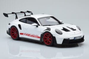 Porsche 911 992 GT3 RS Weiss Pyro Rot Norev 1:18 187352 Metall – Bild 6 von 8