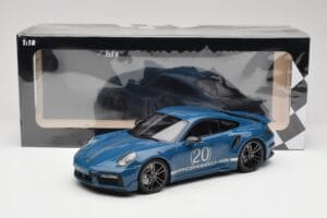 Porsche 911 992 Turbo S Sport Design Package Gentian Blue Metallic Minichamps 1:18 155069170 Metall – Bild 6 von 6