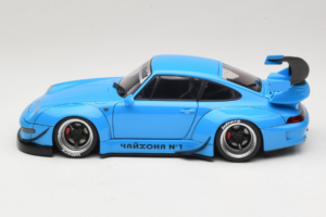 Porsche 911 993 RWB Himmelblau Gun Grey Wheels AUTOart 1:18 78152 Komposit – Bild 4 von 8