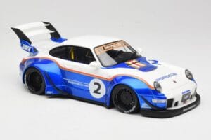 Porsche 911 993 RWB X Liberty Walk Weiss Mit Blau GT Spirit 1:18 GT530 Resin – Bild 4 von 8
