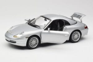 Porsche 911 996 Carrera Cabriolet Silber Hot Wheels 1:18 213595 Metall – Bild 2 von 8