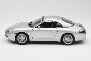 Porsche 911 996 Carrera Cabriolet Silber Hot Wheels 1:18 213595 Metall – Bild 4 von 8