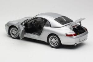 Porsche 911 996 Carrera Cabriolet Silber Hot Wheels 1:18 213595 Metall – Bild 5 von 8