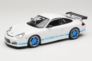 Porsche 911 996 GT3 RS Weiss Blaue Streifen Minichamps 1:18 155062021 Metall