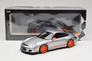 Porsche 911 997.1 GT3 RS Silber mit Orangefarbenen Felgen Minichamps 1:18 155062120 Metall – Bild 6 von 6