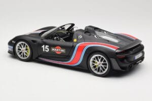 Porsche 918 Spyder Weissach Package Matt Black With Martini Stripes Minichamps 1:18 110062445 Metall – Bild 7 von 8