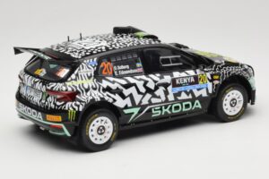 Skoda Fabia Rally2 #20 O. Solberg / E. Edmund Safari Rally Kenya 2024 IXO 1:18 18RMC222 Metall – Bild 2 von 6