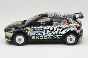Skoda Fabia Rally2 #20 O. Solberg / E. Edmund Safari Rally Kenya 2024 IXO 1:18 18RMC222 Metall – Bild 3 von 6