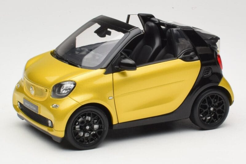 Smart Fortwo 453 Cabriolet Schwarz Und Gelb Norev 1:18 B66960289 Metall