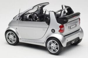 Smart Fortwo W450 Brabus Cabrio Silber Händler Edition Kyosho 1:18 0017769V001C05Q00 Metall – Bild 7 von 8