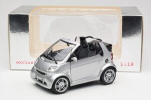 Smart Fortwo W450 Brabus Cabrio Silber Händler Edition Kyosho 1:18 0017769V001C05Q00 Metall – Bild 8 von 8
