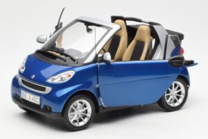 Smart Fortwo W451 Cabrio Blau Silber Minichamps 1:18 Q0022565V001C80Q00 Metall – Bild 2 von 8
