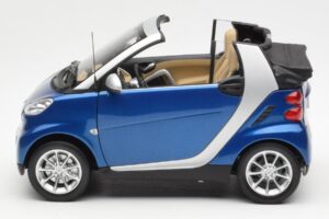 Smart Fortwo W451 Cabrio Blau Silber Minichamps 1:18 Q0022565V001C80Q00 Metall – Bild 4 von 8