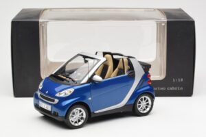 Smart Fortwo W451 Cabrio Blau Silber Minichamps 1:18 Q0022565V001C80Q00 Metall – Bild 8 von 8