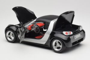 Smart Roadster Schwarz Bburago 1:18 34099-M1 Metall – Bild 5 von 8