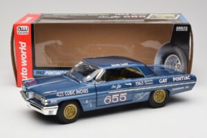 Pontiac Catalina Super Duty Super Stock #655 Blau 1962 Auto World 1:18 AW201/06 Metall – Bild 8 von 8