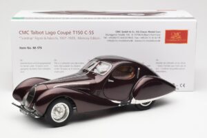 Talbot-Lago T150 C-SS Figoni & Falaschi Teardrop Dunkel Bordeaux Metallic CMC 1:18 M-179 Metall – Bild 2 von 6