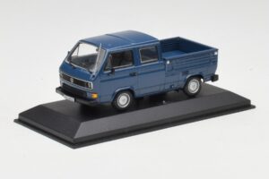 Volkswagen T3 Doppelkabine Pritschenwagen Blau Minichamps 1:43 400055260 Metall – Bild 3 von 4