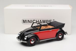 Volkswagen Beetle Cabriolet Schwarz & Rot Minichamps 1:18 107054132 Resin – Bild 6 von 6