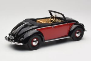 Volkswagen Beetle Hebmuller Cabriolet Schwarz & Rot Minichamps 1:18 107054230 Resin – Bild 2 von 6