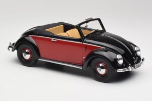 Volkswagen Beetle Hebmuller Cabriolet Schwarz & Rot Minichamps 1:18 107054230 Resin – Bild 4 von 6