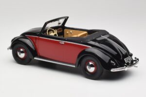 Volkswagen Beetle Hebmuller Cabriolet Schwarz & Rot Minichamps 1:18 107054230 Resin – Bild 5 von 6