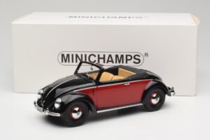 Volkswagen Beetle Hebmuller Cabriolet Schwarz & Rot Minichamps 1:18 107054230 Resin – Bild 6 von 6
