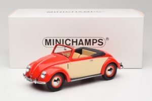 Volkswagen Beetle Hebmuller Cabriolet Rot & Creme Minichamps 1:18 107054231 Resin – Bild 6 von 6