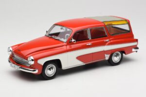 Wartburg 311 Camping Deluxe Rot Weiss BoS Models 1:18 BOS037 Resin