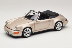 Porsche 911 964 Turbo Look Cabrio Zermatt Silver Norev 1:18 187140 Metall