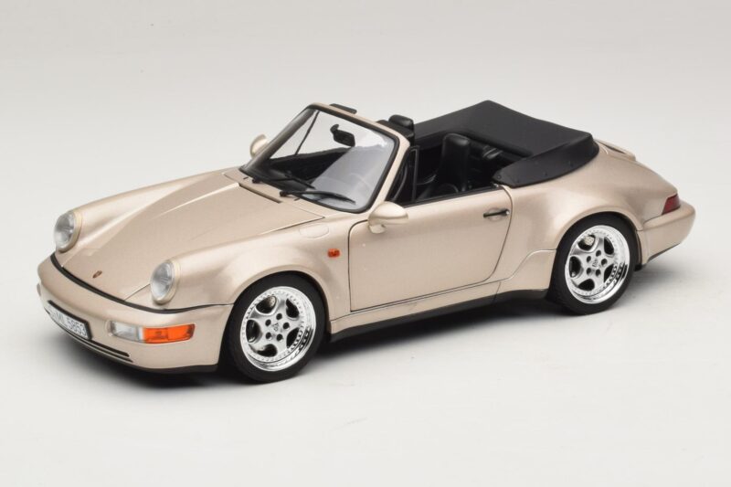 Porsche 911 964 Turbo Look Cabrio Zermatt Silver Norev 1:18 187140 Metall