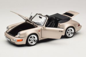 Porsche 911 964 Turbo Look Cabrio Zermatt Silver Norev 1:18 187140 Metall – Bild 2 von 8