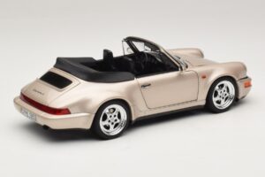 Porsche 911 964 Turbo Look Cabrio Zermatt Silver Norev 1:18 187140 Metall – Bild 3 von 8
