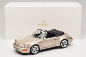 Porsche 911 964 Turbo Look Cabrio Zermatt Silver Norev 1:18 187140 Metall – Bild 8 von 8