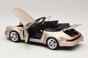 Porsche 911 964 Turbo Look Cabrio Zermatt Silver Norev 1:18 187140 Metall – Bild 5 von 8