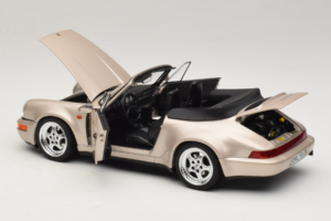 Porsche 911 964 Turbo Look Cabrio Zermatt Silver Norev 1:18 187140 Metall – Bild 5 von 8