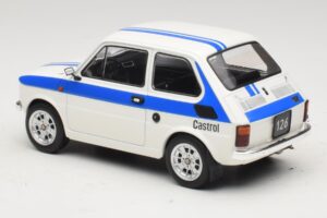 Fiat 126 Castrol Livery Weiss Blau MCG 1:18 MCG18666 Metall – Bild 5 von 6