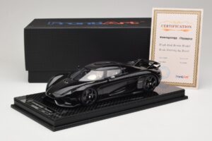 Koenigsegg Regera Schwarz Carbon-Paket Beige Interieur FrontiArt 1:18 REMC042 Resin – Bild 7 von 7
