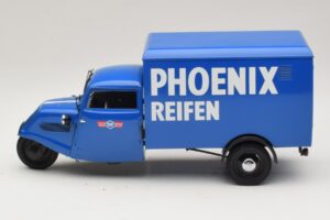 Tempo Hanseat Dreirad-Kastenwagen Phoenix Blue Minichamps 1:18 180099040 Metall – Bild 3 von 6
