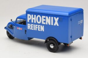 Tempo Hanseat Dreirad-Kastenwagen Phoenix Blue Minichamps 1:18 180099040 Metall – Bild 5 von 6